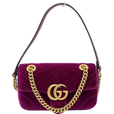 gucci purple bag velvet|gucci velvet marmont mini.